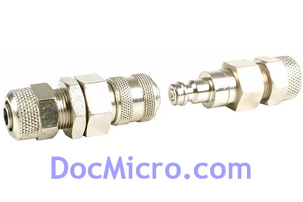 DocMicro-Raccord AutoBloquant pour tuyau 6/8mm Avec Passe-Cloison