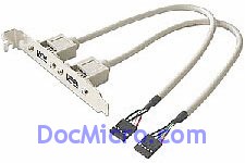 DocMicro-Equerre 2 Ports USB 2.0 -> Connecteur Carte M&egrave;re