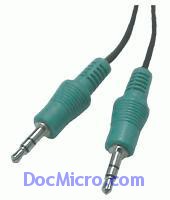 DocMicro-C&acirc;ble JACK St&eacute;r&eacute;o 3,5mm M<-->M 2.5m pour relier la carte son au HP du moniteur