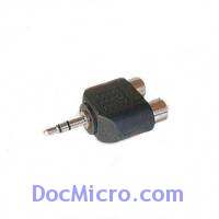 DocMicro-Adaptateur JACK St&eacute;r&eacute;o 3,5 MM <-> 2 * RCA Femelle