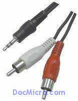 DocMicro-C&acirc;ble JACK St&eacute;r&eacute;o 3,5 MM <-> 2 * RCA M&acirc;le 3 M&egrave;tres