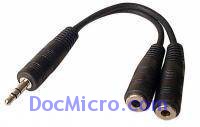 DocMicro-C&acirc;ble JACK St&eacute;r&eacute;o 3,5 MM -> 2 * Jack Femelle