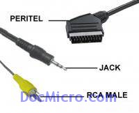 DocMicro-C&acirc;ble Vid&eacute;o + Audio RCA + Jack -> Peritel 10 m&egrave;tres