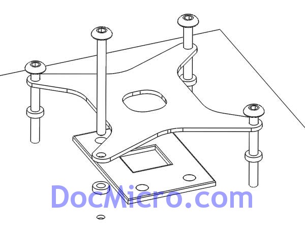 EKWaterblocks-Plaque de Fixation Arri&egrave;re Socket 1366
