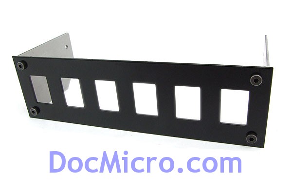 DocMicro-Fa&ccedil;ade 5"1/4 NOIRE pour 6 Interrupteurs / Switchs Rectangulaires
