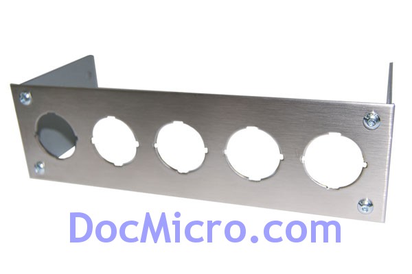 DocMicro-Fa&ccedil;ade 5"1/4 ARGENT pour 5 Interrupteurs / Switchs Ronds