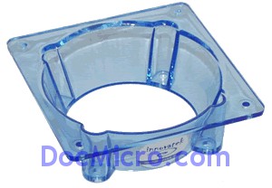 Revoltec-Adaptateur ventilateurs 60mm->80mm plastique bleu transparent + Vis