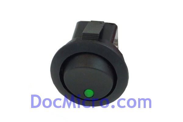 DocMicro-Interrupteur / Switch - Rond - LED Point VERT