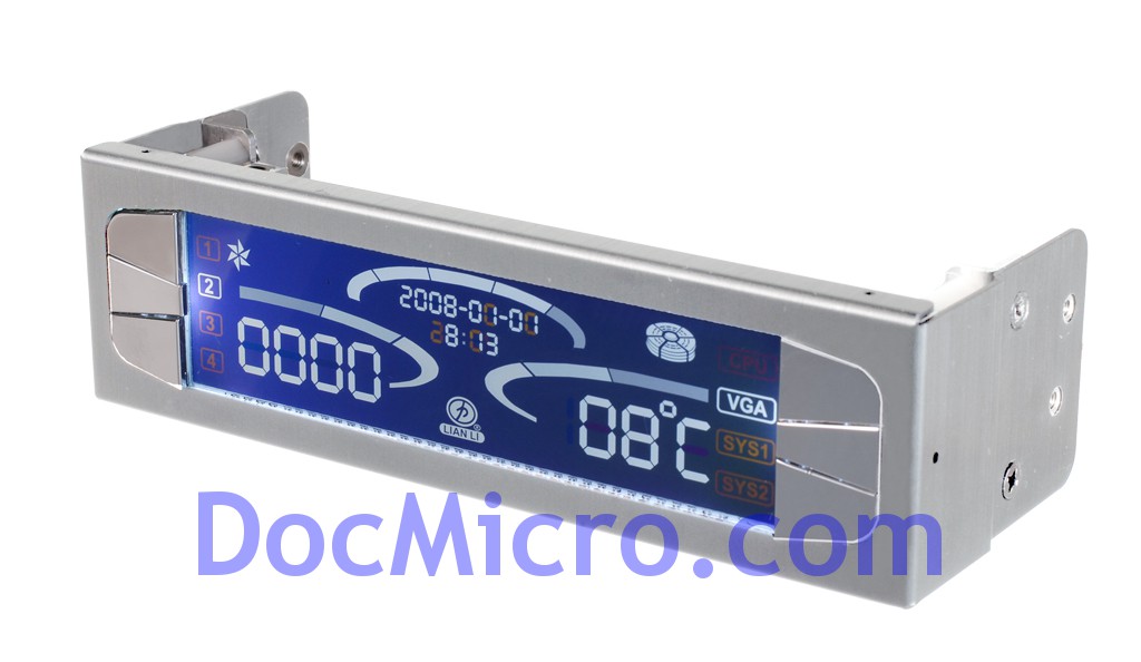 Lian Li-Fan Controler 5''1/4 - Afficheur LCD + 4 Sondes Temp&eacute;rature Silver - TR-5A