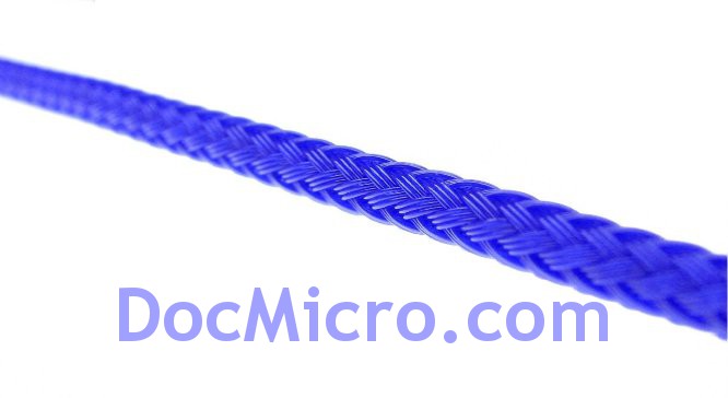 ModderSmart-Gaine Tress&eacute;e Haute Densit&eacute; - 9.5mm - 1m - BLEU UV