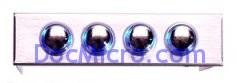Revoltec-Fan controler 4 Ventilateurs SILVER, Format 3"1/2, LED Bleu