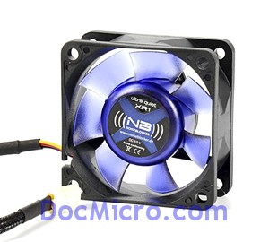 NoiseBlocker-BlackSilentFan XR1 60*60*25mm, 11dB, 10.6CFM, connect. 3 pins carte m&egrave;re BOITE