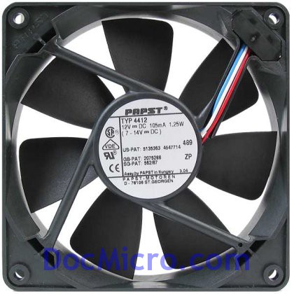 PAPST-4412 F/2GLL 120*120mm, 18dB, 41.5 CFM, connecteur molex 3 pins