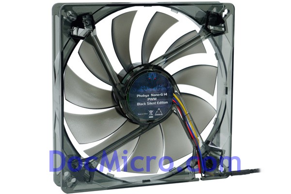 Phobya-Ventilateur 140*140*25mm Nano-G 14 PWM Black Silent Edition