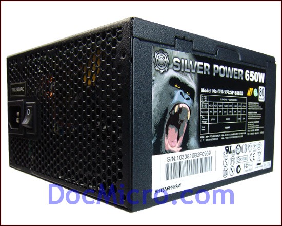 SilverPower-Alimentation 650W ATX SP-SS650 Certifi&eacute;e 80Plus Bronze