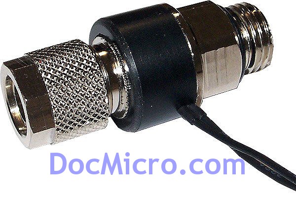 DocMicro-Embout M&eacute;tal Droit 1/4" pour tuyau 8/10mm ESV + Sonde Temp.