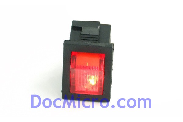 DocMicro-Interrupteur / Switch - Rectangulaire ROUGE