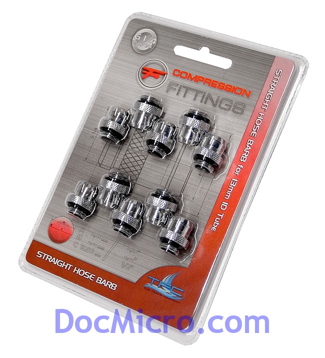 The Feser Company-Jeu de 10 Embouts Cannel&eacute;s Droit 1/4" pour tuyau 13mm - Compacts - Finition Alu Brillant