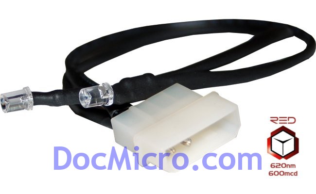 The Feser Company-LED Rouge 5mm DOUBLE avec prise molex 4 pins