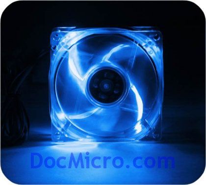 DocMicro-Ventilateur 120mm Transparent avec 4 LED Bleu