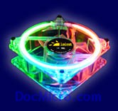 DocMicro-Ventilateur 80mm Transparent + N&eacute;on Rond ROUGE / VERT / BLEU