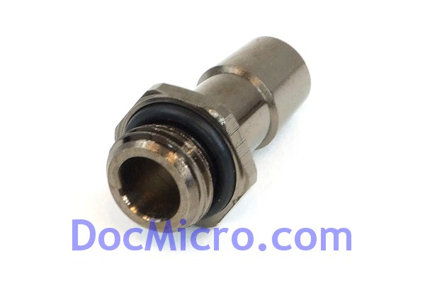 DocMicro-Embout Cannel&eacute; Droit 1/4" avec Joint pour Tuyau 10mm (3/8") - COULEUR NOIR