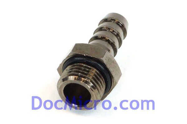 DocMicro-Embout Cannel&eacute; Droit 1/4" avec Joint pour Tuyau 8mm NOIR