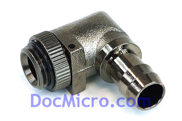 DocMicro-Embout Cannel&eacute; Coud&eacute; 1/4" avec Joint pour Tuyau 10mm Special High Flow - NOIR