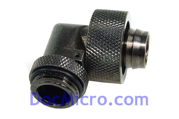 DocMicro-Embout M&eacute;tal Coud&eacute; 3/8" pour tuyau 13/19mm - NOIR