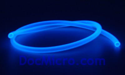 DocMicro-Tuyau PUR Semi-rigide BLEU R&eacute;actif aux UV 8mm interne, 10mm externe (Au m&egrave;tre)