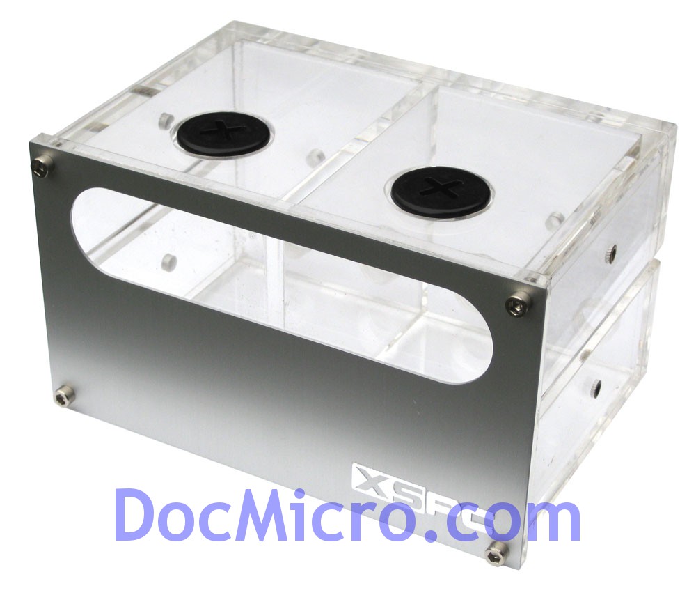 XSPC-R&eacute;servoir Double Baie Plexi 5"1/4 Fa&ccedil;ade Aluminium Noir & Argent - SPLIT