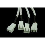 Phobya-C&acirc;ble 1 * 3pins Femelle -> 4 * 3pins M&acirc;le 60cm Gain&eacute; BLANC R&eacute;actif aux UV