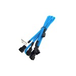 Phobya-C&acirc;ble 1 * 3pins Femelle -> 4 * 3pins M&acirc;le 60cm Gain&eacute; BLEU R&eacute;actif aux UV
