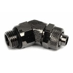 DocMicro-Embout M&eacute;tal Coud&eacute; 45&deg; 1/4" pour tuyau 8/11mm - COULEUR NOIRE