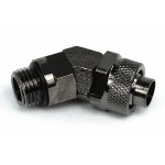 DocMicro-Embout M&eacute;tal Coud&eacute; 45&deg; 1/4" pour tuyau 10/13mm - COULEUR NOIRE
