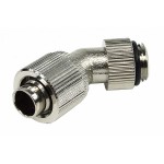 DocMicro-Embout M&eacute;tal Coud&eacute; 45&deg; 1/4" pour tuyau 10/13mm - Compact - Argent