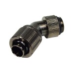 DocMicro-Embout M&eacute;tal Coud&eacute; 45&deg; 1/4" pour tuyau 10/13mm - Compact - Noir