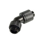 DocMicro-Embout M&eacute;tal Coud&eacute; 45&deg; 1/4" pour tuyau 10/13mm - Long - Noir