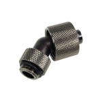 DocMicro-Embout M&eacute;tal Coud&eacute; 45&deg; 1/4" pour tuyau 10/16mm - Noir