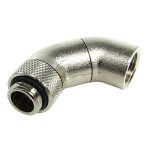DocMicro-Double Connecteur M&acirc;le / Femelle 1/4" 45&deg; Double Rotatif - Argent