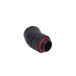 DocMicro-Double Connecteur M&acirc;le / Femelle 1/4" 30&deg; Rotatif - Rond - Noir Mat