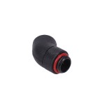 DocMicro-Double Connecteur M&acirc;le / Femelle 1/4" 45&deg; Rotatif - Rond - Noir Mat