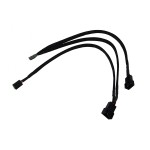 Phobya-Adaptateur 4 Pins vers 2x4 Pins PWM & 1x3 Pins 30cm - Gain&eacute; Noir