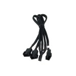Phobya-Adaptateur 4 Pins PWM vers 3x4 Pins PWM 30cm - Gain&eacute; Noir