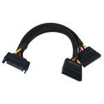 Phobya-Doubleur d'Alimentation SATA 15cm - Gain&eacute; Noir