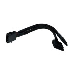 Phobya-Adaptateur Alimentation 4 Pins vers 2x SATA Femelle 15cm - Gain&eacute; Noir