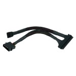 Phobya-Rallonge Alimentation + Data SATA 20cm - Gain&eacute; Noir