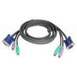 DocMicro-Cables 3 en 1 pour Switch manuel (Claviers PS2 + Souris PS2 + VGA) 1.80m