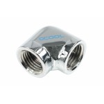 Alphacool-Coude 1/4" 90&deg; Femelle / Femelle - Argent