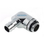 Alphacool-Embout Cannel&eacute; Coud&eacute; 1/4" 90&deg; pour Tuyau 10mm - Argent